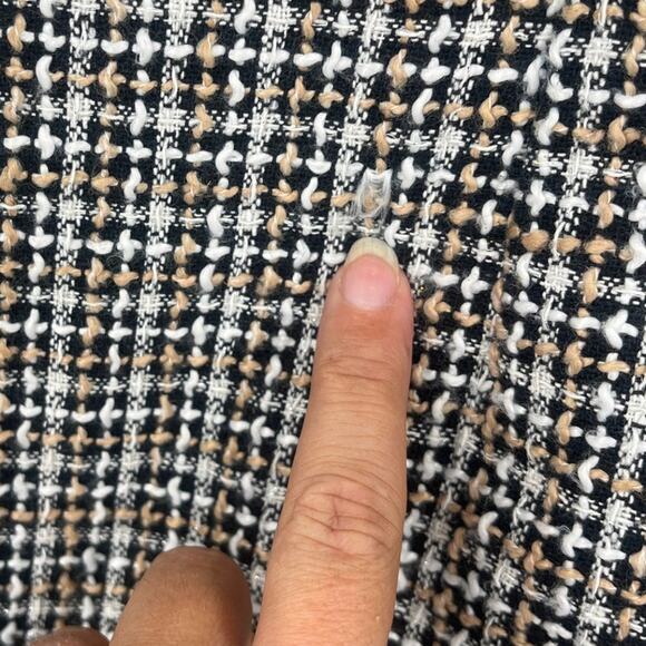 Gabby Skye Tweed Dress Sz 4 Ivy Preppy Academia 60s Mod Style Pearl Fringe Trim - Picture 9 of 12